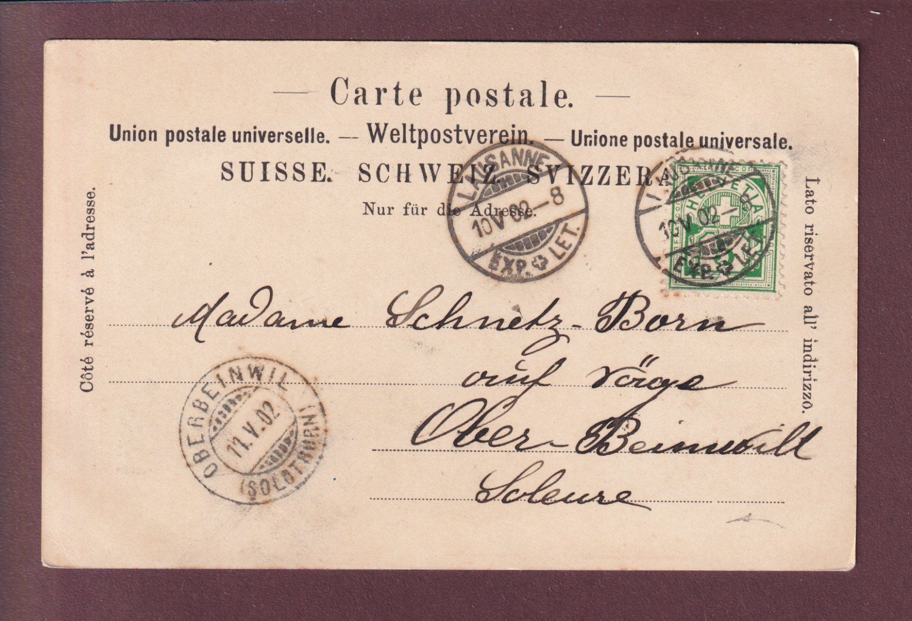 Ansichtskarten: LAUSANNE - Grand Pont - 1902 – Gebraucht aus Pully von nicecards 1