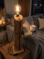 Tischlampe LS-Lichtunikate Altholz Schiefer neu