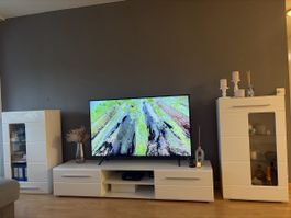 Wohnwand Set weiss Hochglanz 