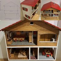 Wunderschönes, antikes Holz - Puppenhaus