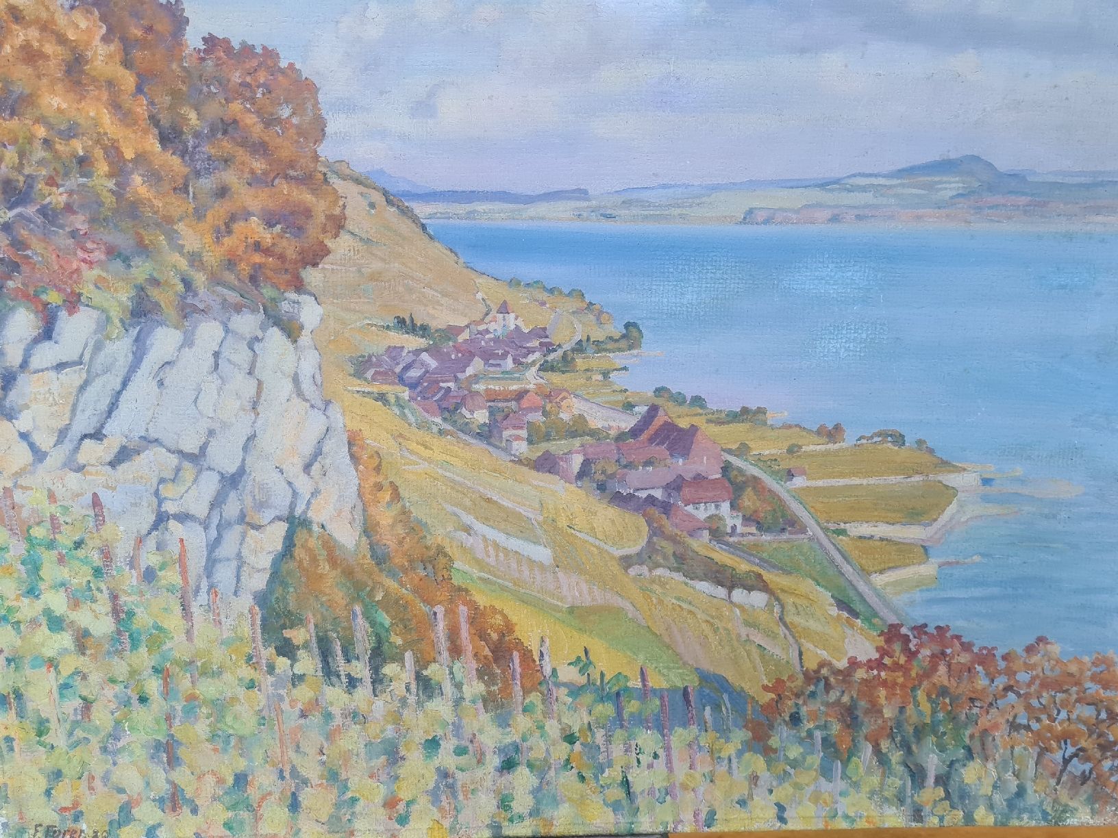 Gemälde: LAVAUX VD, Signiert Ud  '29 – Gebraucht aus Pazzallo von Salvapazzo