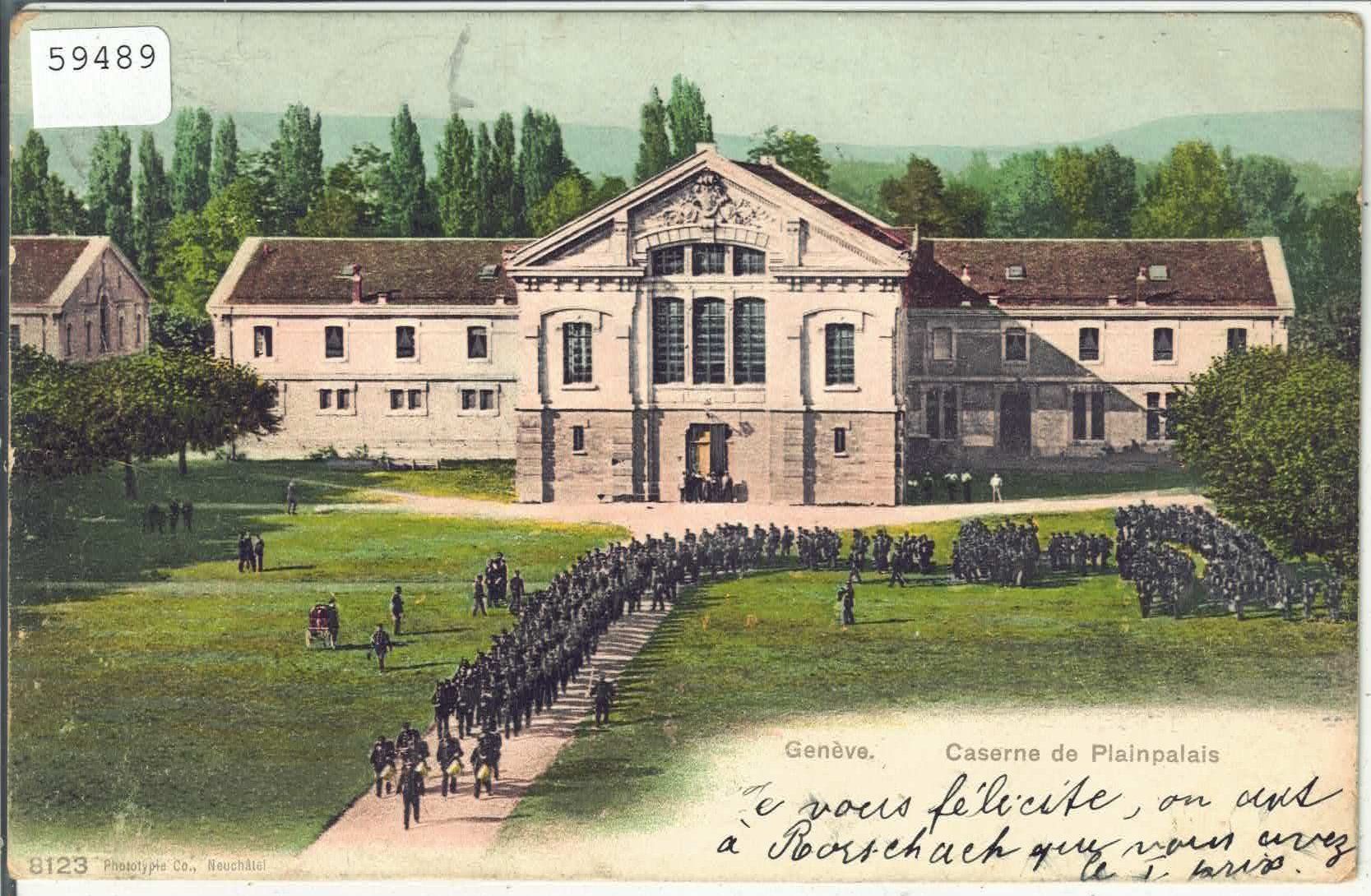 Cartoline postali: Geneve - Caserne de Plainpalais - Litho – Usato da Ettingen venduto da Kartenplanet