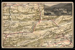 Landkarten-AK Moutier, Carte de la régi