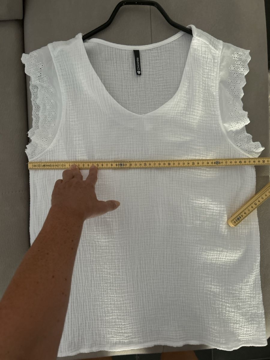 Blusen: Kurzarm-Bluse von Chicoree, Grösse S, weiss – Neu (gemäss Beschreibung) aus Erlinsbach SO von hallon480 4