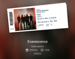 Evanescence Stehplatz Hallenstadion heute