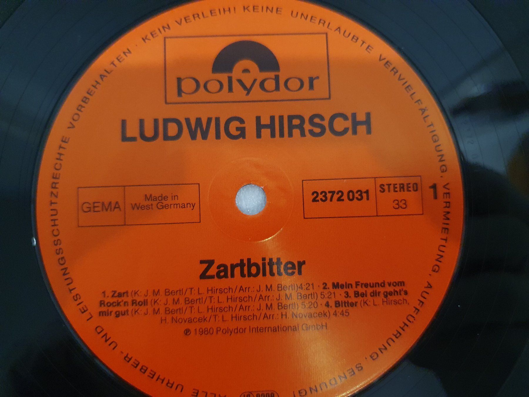 Schallplatten: Ludwig Hirsch – Zartbitter – Gebraucht aus Uster von Vinyl-Leidenschaft 5