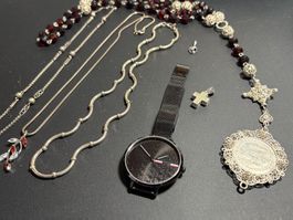 Schmucklot gemischt mit Quarzuhr Tommi  Hilfiger