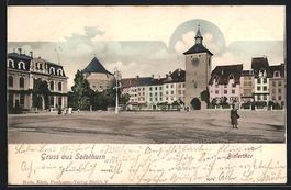 Solothurn, Bielerthor mit Strassenpartie