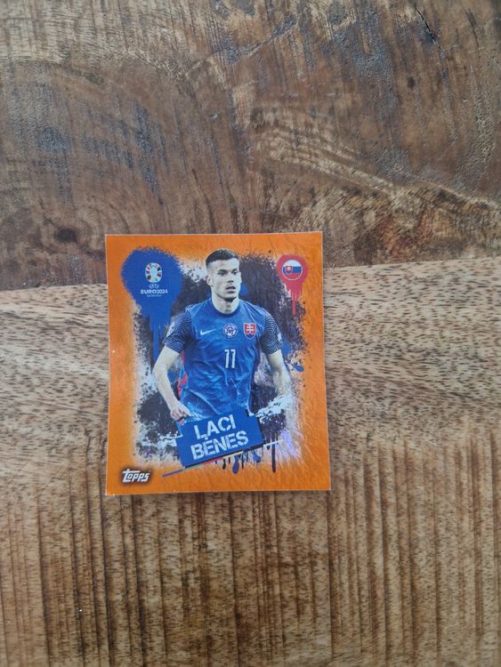 Autocollant Topps Euro 2024 - Laci Benes Slovaquie SVK 3 - Édition Gold Foil - NEUF