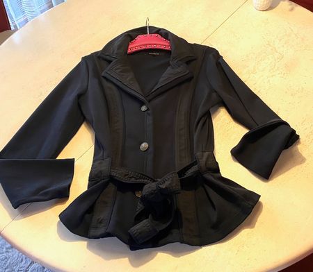 Damen Jacke Gr. 40, schwarz, 100% Baumwolle