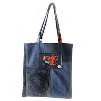 Einzigartige Jeans-Patchworktasche Marvel Handgenäht