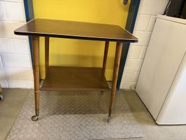 Beistelltisch auf Rollen Holzoptik Vintage Zustand