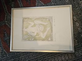 Kunst Druck Hans Schilter April signiert nummeriert gerahmt