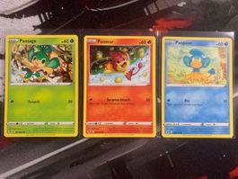 Pokémonkarten Pansage, Pansear, Panpour - FST