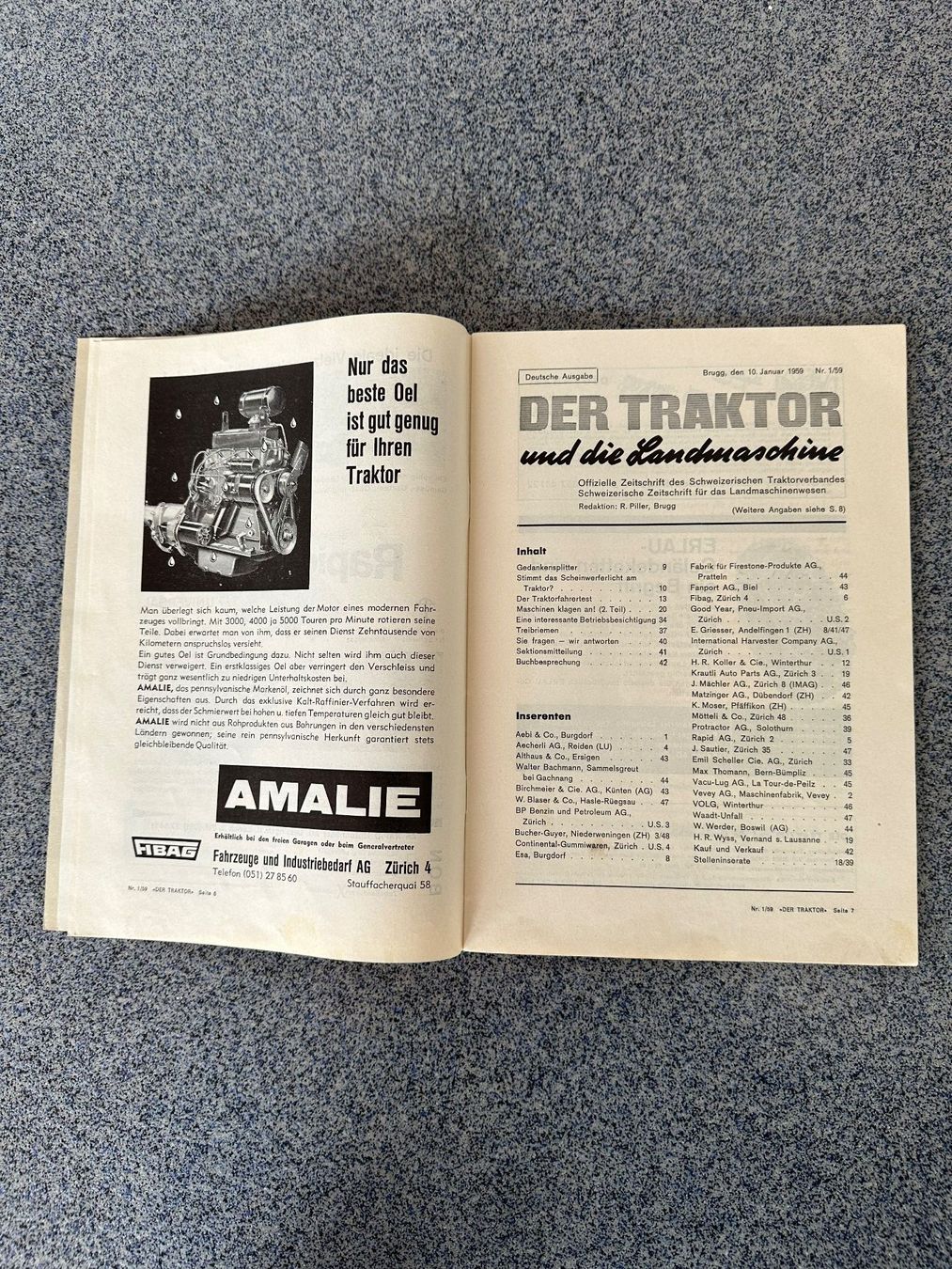 Riviste & Magazine: Zeitschrift , der Traktor , 1959 – Usato da Boswil venduto da pavo1 5