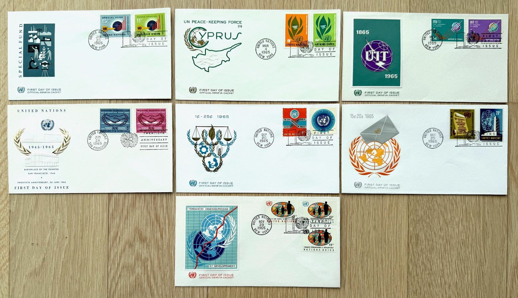 Alle Briefmarken: FDC United Nations New York 1965 – Gebraucht aus Zürich von Marfe1