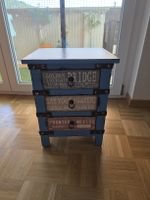 Nachttisch mit 3 Schubladen blau