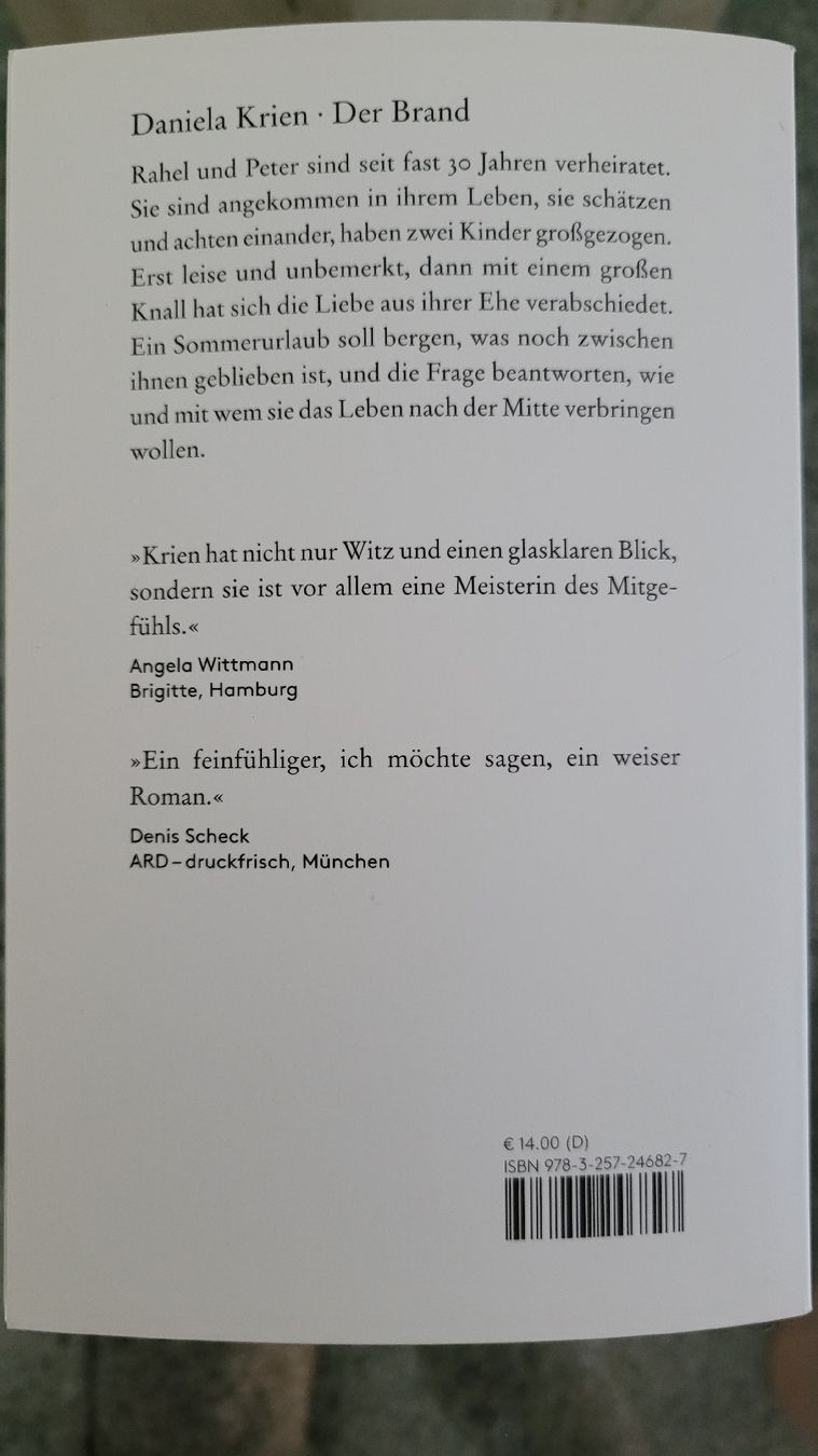 Livres: Daniela Krien Der Brand Roman Diogenes – D'occasion à Horgenberg par Klatschmohnmaria 1