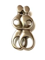 Kykladen Figuren 925 Silber Brosche Griechenland Vintage
