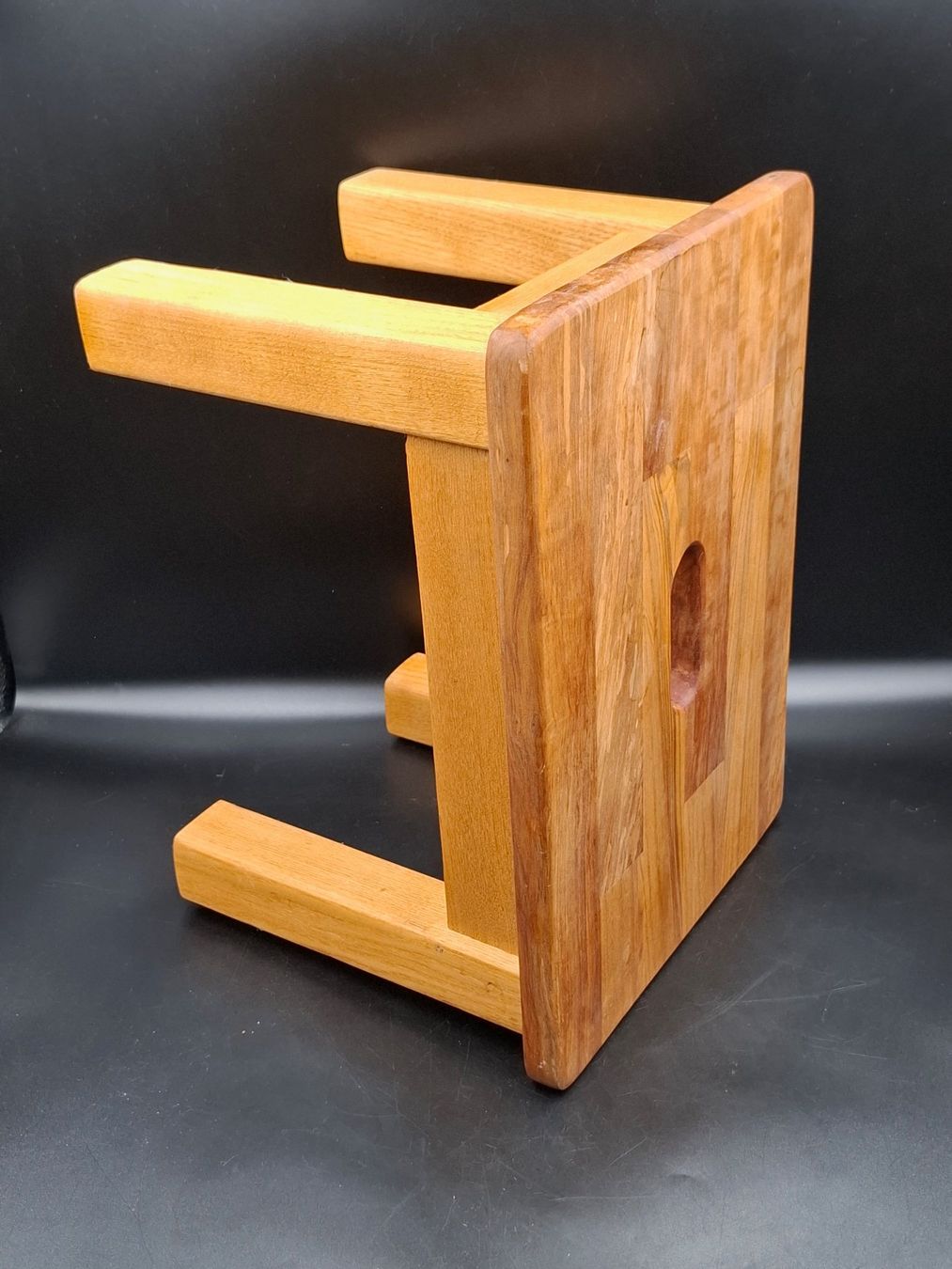 Sgabelli: Vintage Schweizer Tritt Hocker aus massiver Eiche – Usato da Zürich venduto da bruzolda 6
