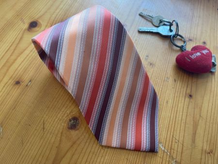 Kravatte Orange gestreift,  Polyester
