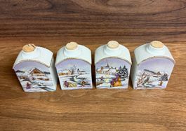 4 Winterliche Miniatur-Fläschchen von Föhrdenberg, handge...