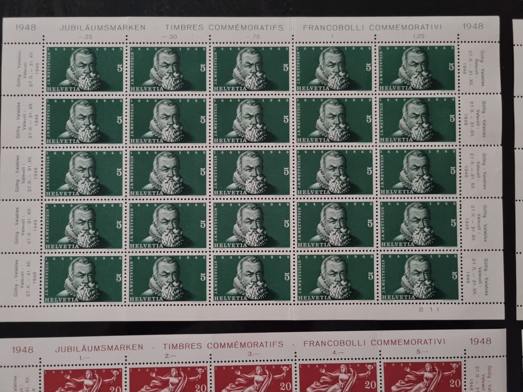 Tutti i francobolli: 1940-49 : 8 postfrische Originalbogen ** – Nuovo (secondo la descrizione) da Gümligen venduto da Geniusbuy 3