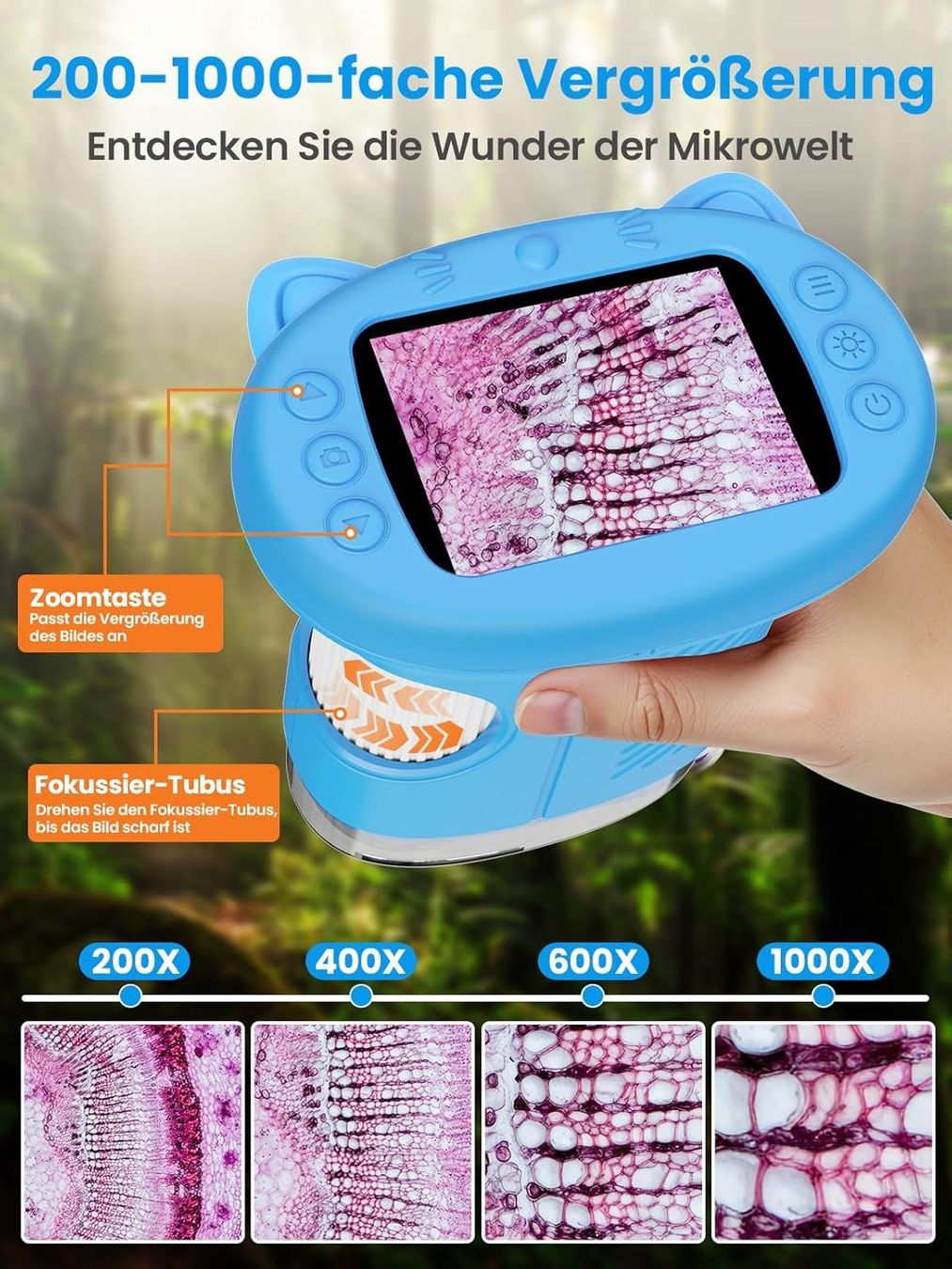 Mikroskopie: Kindermikroskop Digital 1000x 2,4" IPS Bildschirm Tragbar – Neu und originalverpackt aus St. Gallen von sch_zsz7 5