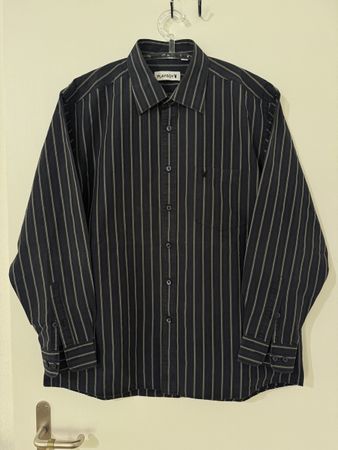 PLAYBOY gestreift Herren Hemd Grösse 43 fit XL Vintage top