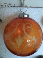 Grosse 20 cm  geschliffene Weihnachtskugel Glas