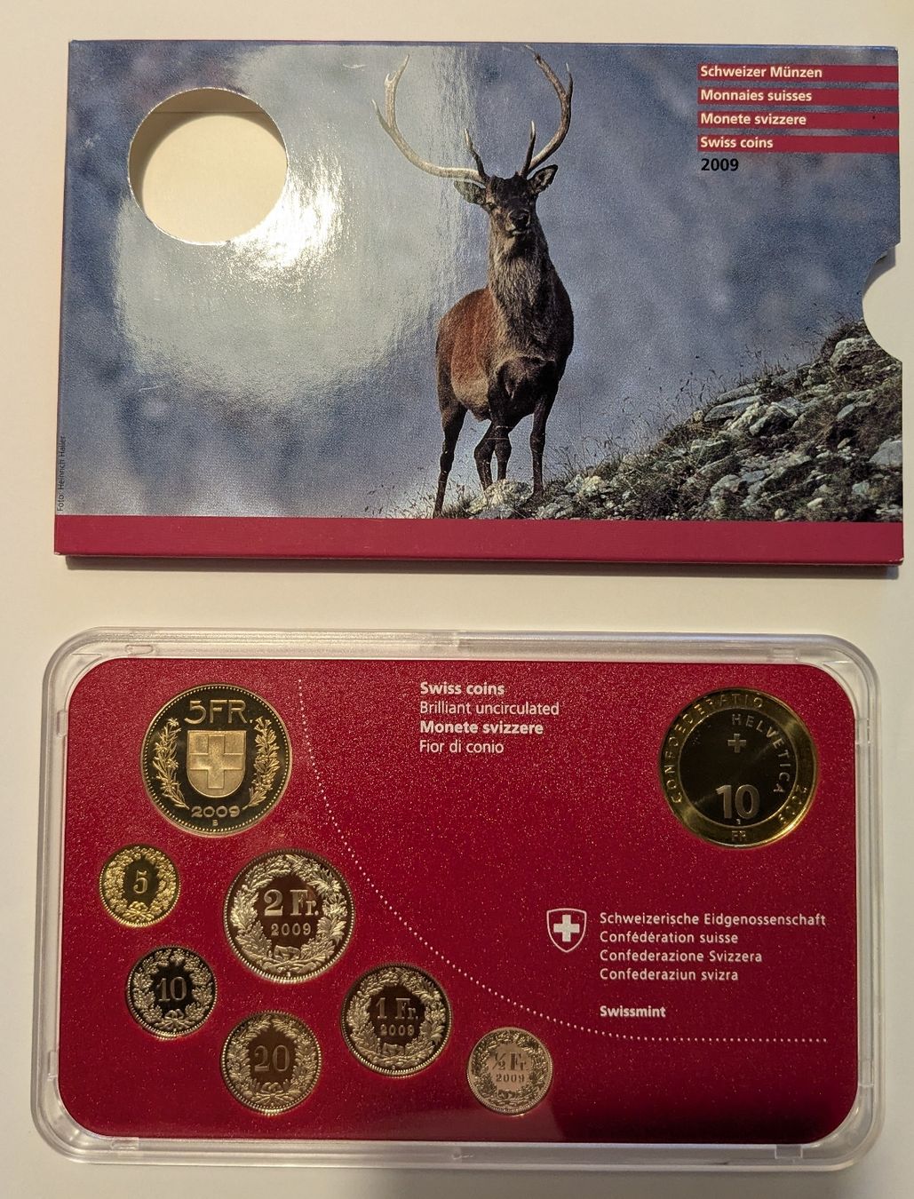 Tutti le monete: Münzsatz 2009 Rothirsch – Nuovo e nell'imballaggio originale da Winterthur venduto da StellaXY