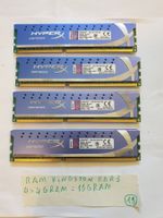 Lot de Ram / Kingston / DDR3 / 2133 / 4x4Gram / 16Gram