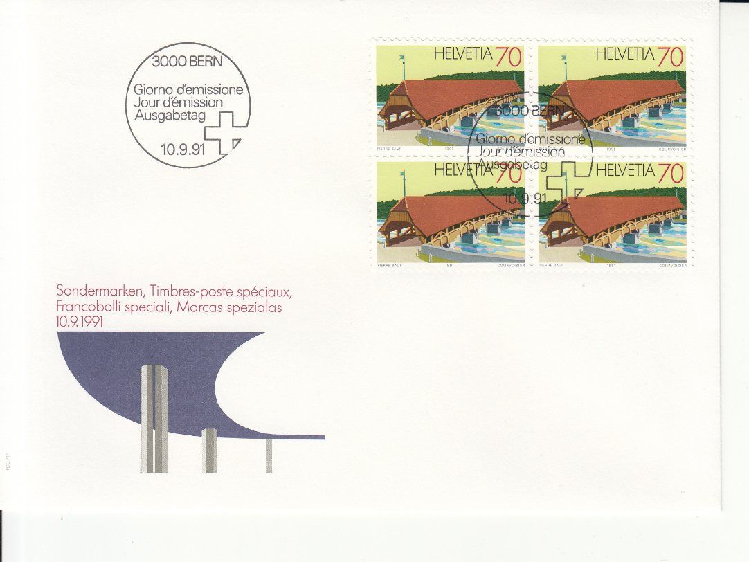 Alle Briefmarken: SBK 814 - 817 im 4er-Block FDC – Gebraucht aus Bürglen TG von StampGraf 2