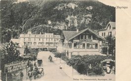 Meyringen Hotel und Bahnhof mit Kutschen  Hotel Bahnhof