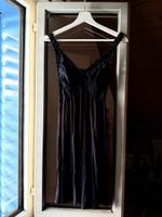 Lace Detail Black Slip Dress
