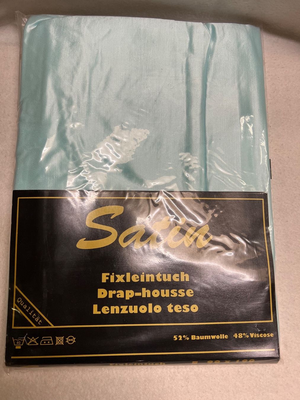 Linge de lit: Satin Fixleintuch 90/190cm Hellblau – Neuf avec emballage d'origine à Rorschach par TrendyDeals
