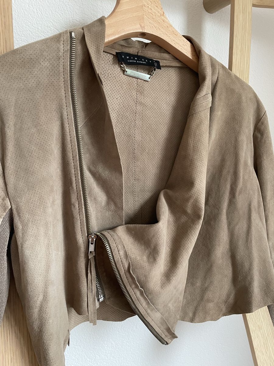 Bolero: Twin-Set Simona Barbieri Suede Leather Jacket S/M – Usato da Küsnacht ZH venduto da Zubli 2