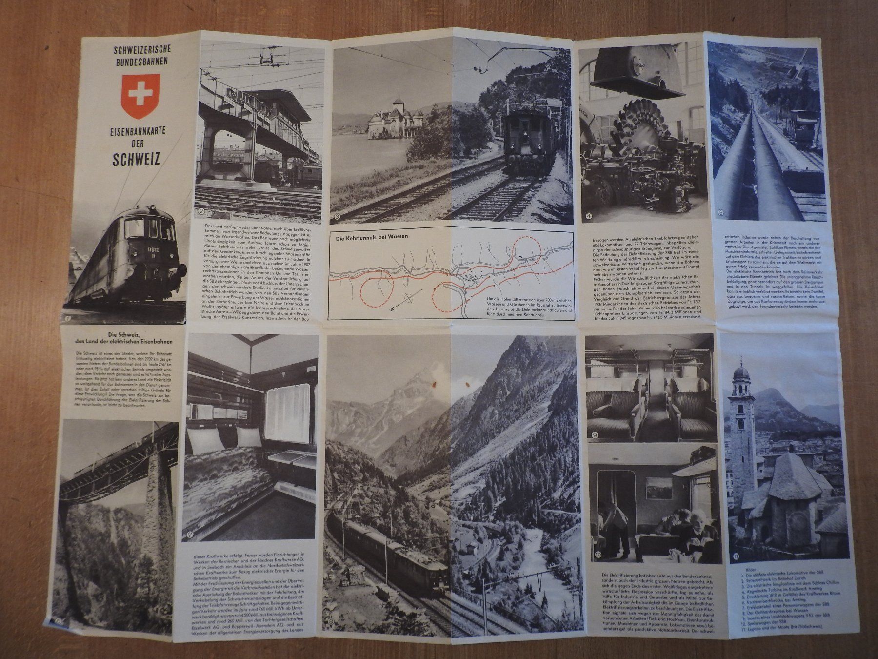 Cartine & Atlanti: Eisenbahnkarte der Schweiz SBB, 1951 – Usato da Uznach venduto da killroy99 1