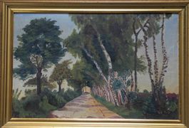 Baumallee chemin en été Genfer Schule monogr. JB