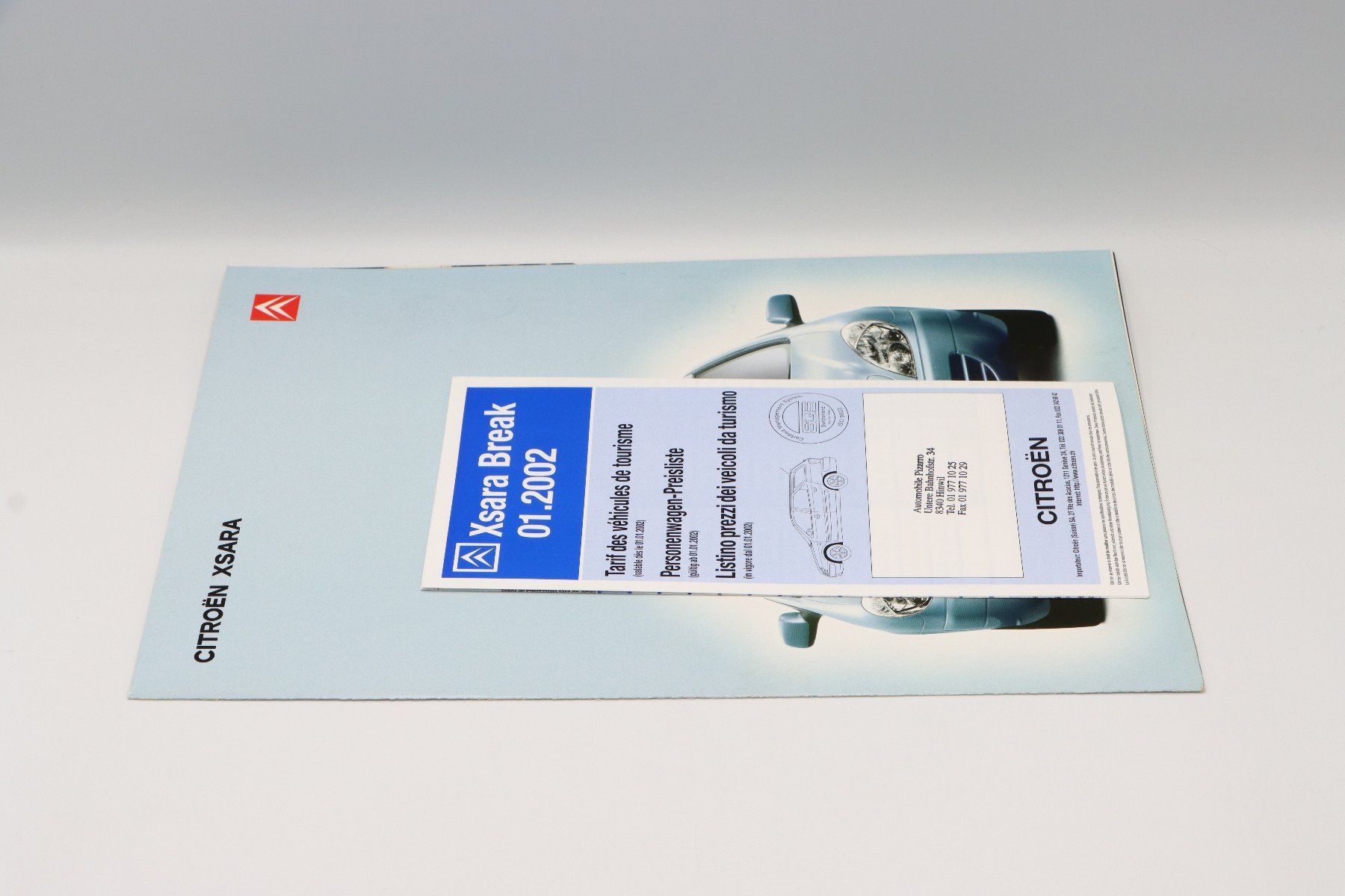 Citroën Dokumente: Citroen Xsara 2000 Prospekt + Preisliste 2002 – Gebraucht aus Bühl b.Aarberg von Collectorpassions 7