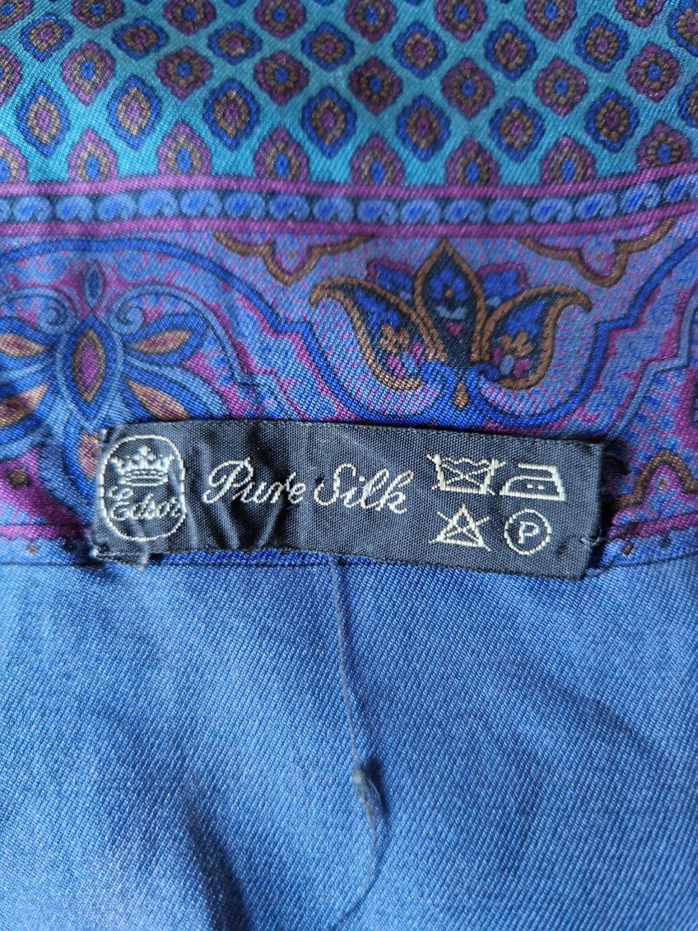 Schals: Seidenschal blau gemustert mit Fransen – Gebraucht aus Bern von Antikbatik 4