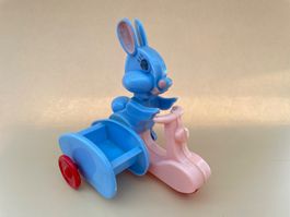 Vintage Hase Osterhase auf Motorrad 50er Spielzeug Ostern