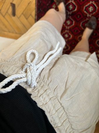 Leinen-Shorts Sommer Gr. S Beige mit Kordelzug H&M
