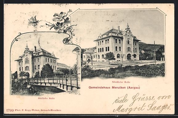 Cartoline postali: Menziken, Gemeindehaus, Südliche und n – Usato da Berlin venduto da bartko-reher