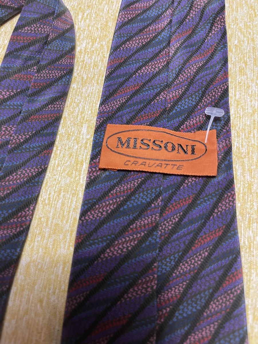 Missoni Cravatte: Missoni Cravatta Uomo in seta a righe viola e verdi – Nuovo (secondo la descrizione) da Gordevio venduto da LanaZimm 1
