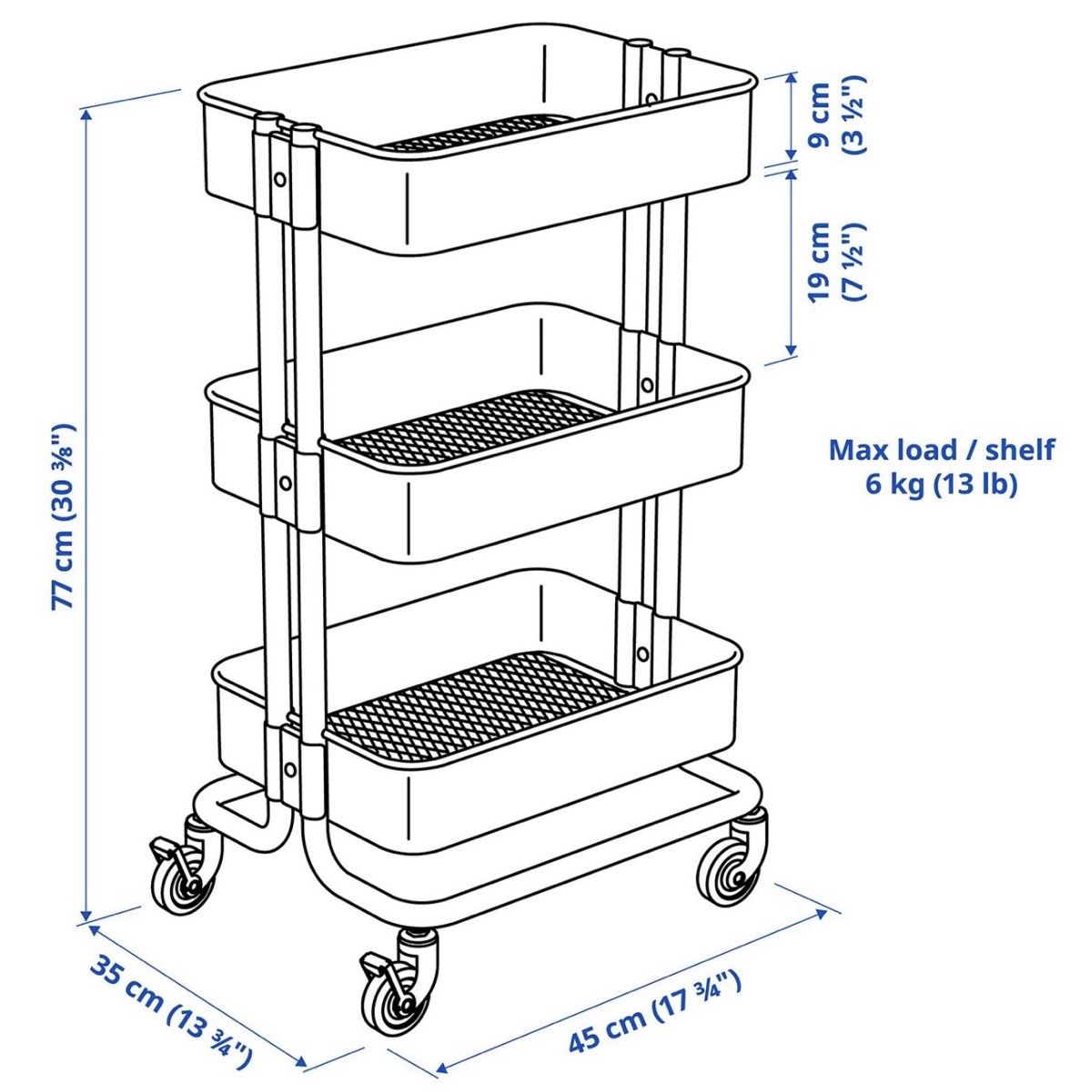 Ikea Möbel & Einrichtung: IKEA RASKOG Trolley Black 35x45x77 cm – Neu (gemäss Beschreibung) aus Effretikon von expiredrice 2
