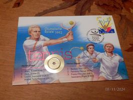 Münzbrief 1992, Olympische Spiele in Spanien, Tennis Herren