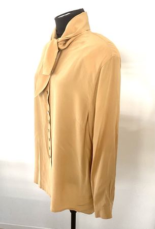 Vintage Seidenbluse Peter Hahn CARAT Gr.46/100% Silk Camel