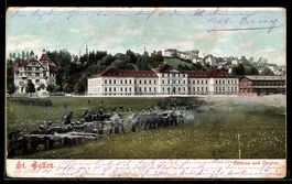 Lithographie. St. Gallen, Kaserne und Cantine