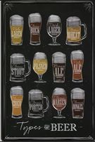 Rusty Blechschild 3D-TYPES OF BEER